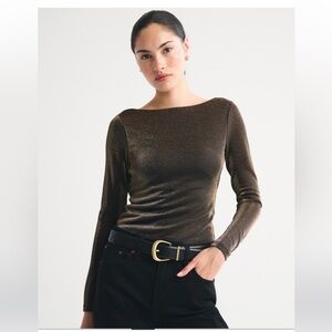 Abercrombie & Fitch Bra-free Lurex Cowl-back Hardware Top